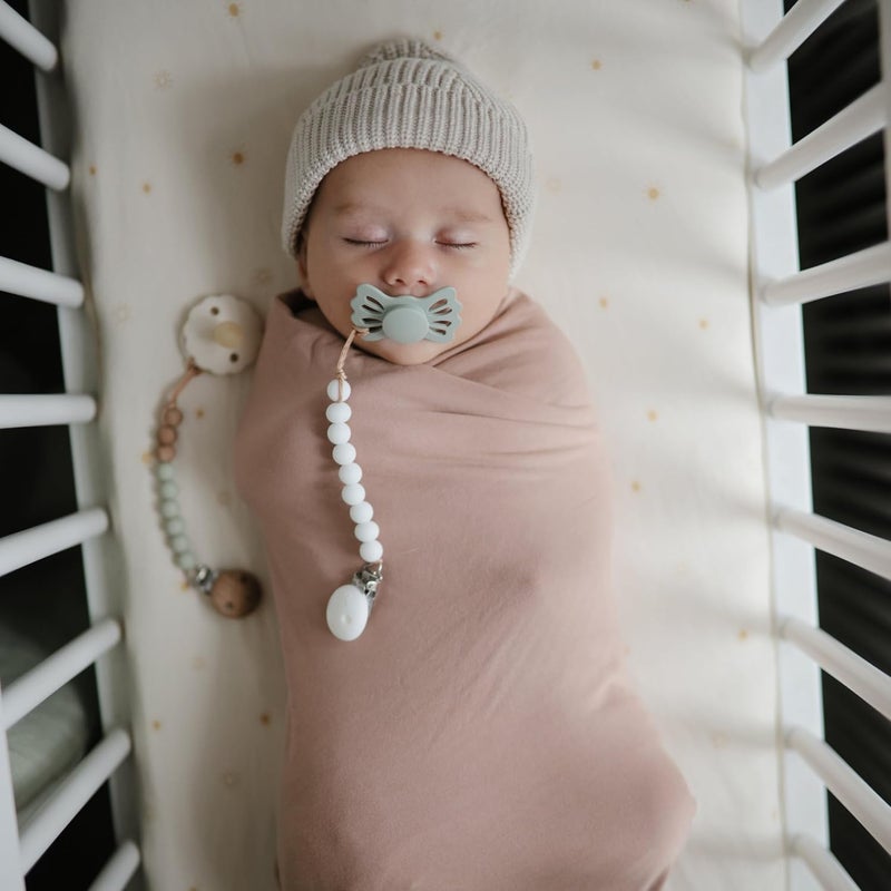 FRIGG Lucky Symmetrical SilkySoft Silicone Baby Pacifier | Made in Denmark | BPA-Free (Cedar/Baby Pink, 0-6 Months) - Image 5